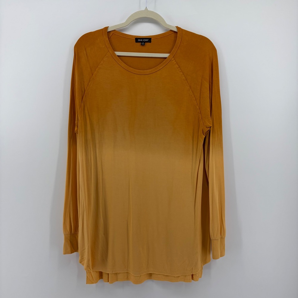 Dear John Ombre Long Sleeve Tunic Top Women's Size Medium Mustard‎ Yellow